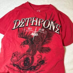 Dethrone Royalty Red Eagle Graphic T-Shirt Men's/Women's Medium Cotton Tee